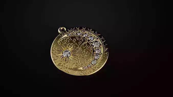 Pendant sun and moon