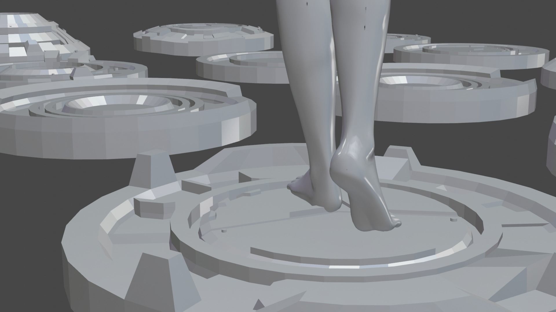 Mech HUD COMPONENTS KITBASH display stand base Low-poly 3D model_6