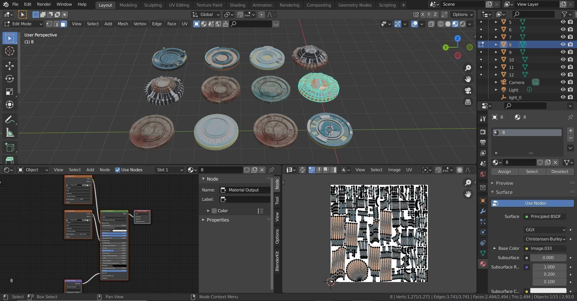 Mech HUD COMPONENTS KITBASH display stand base Low-poly 3D model_33