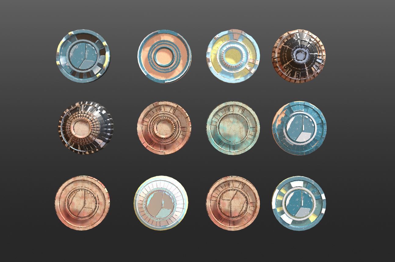 Mech HUD COMPONENTS KITBASH display stand base Low-poly 3D model_38