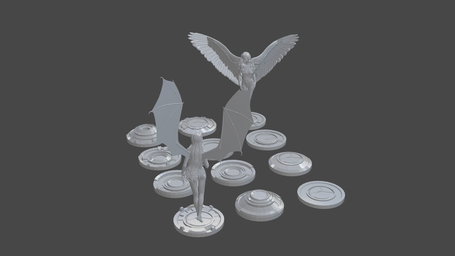 Mech HUD COMPONENTS KITBASH display stand base Low-poly 3D model_32