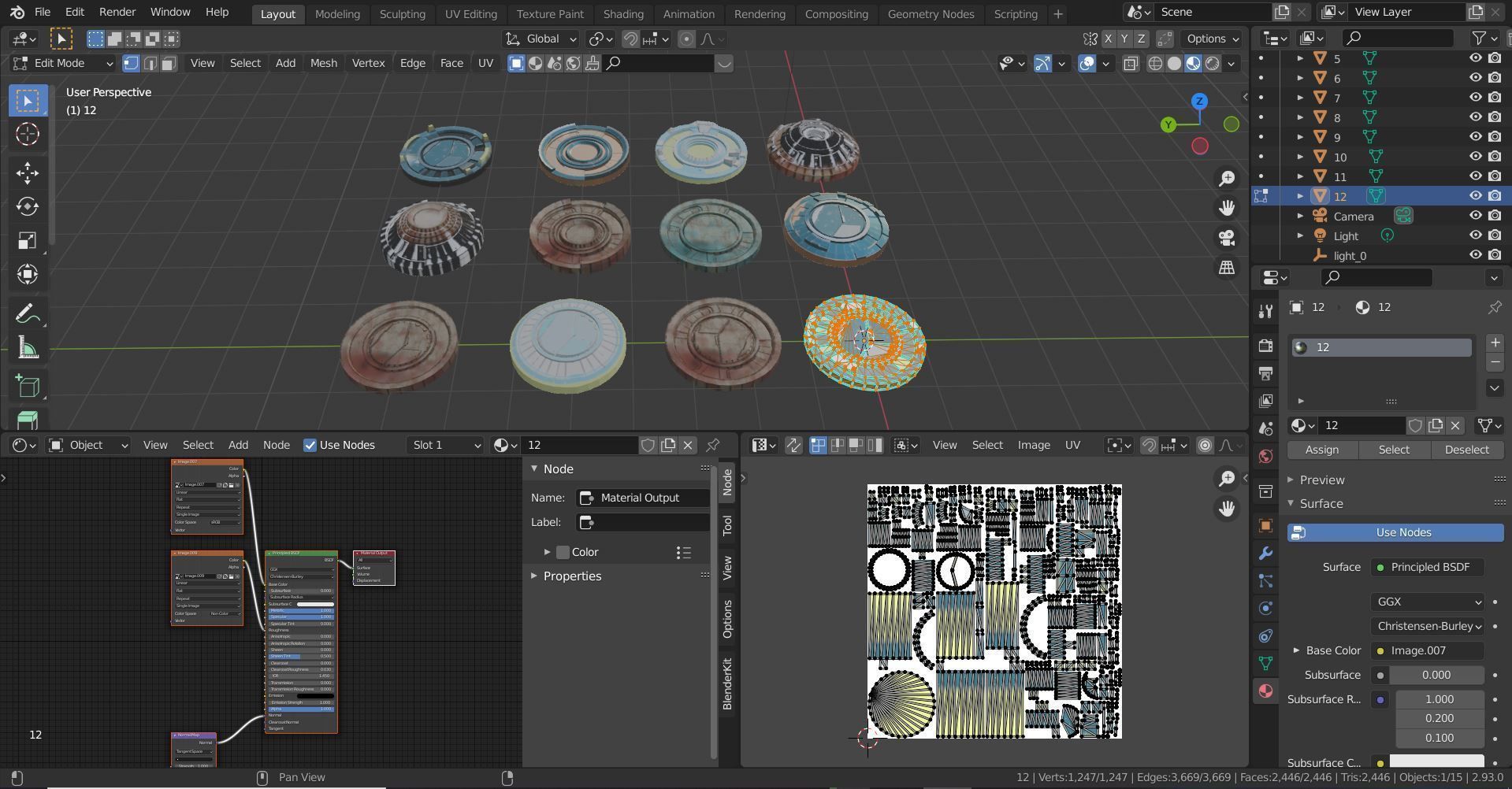 Mech HUD COMPONENTS KITBASH display stand base Low-poly 3D model_31