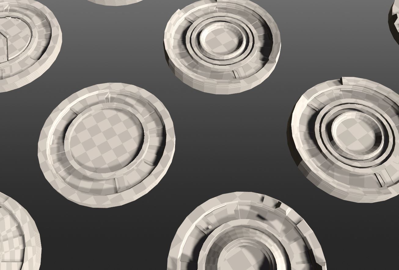 Mech HUD COMPONENTS KITBASH display stand base Low-poly 3D model_1