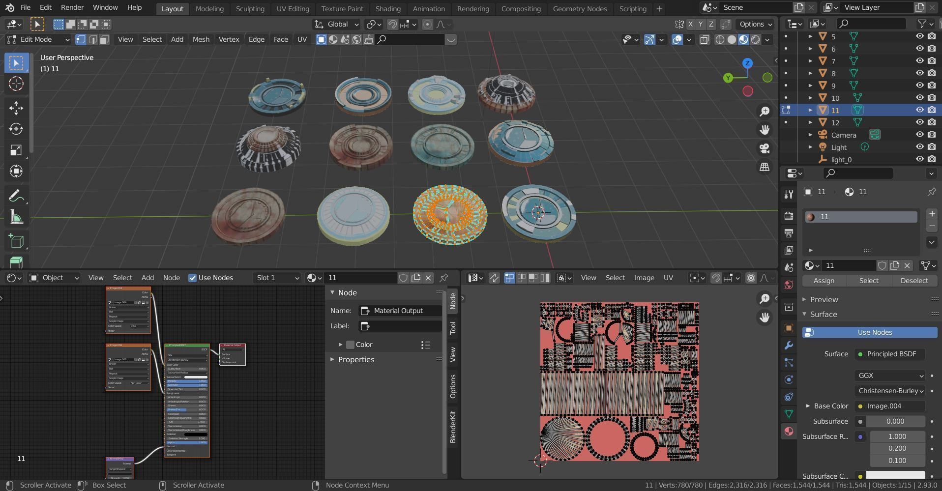 Mech HUD COMPONENTS KITBASH display stand base Low-poly 3D model_30
