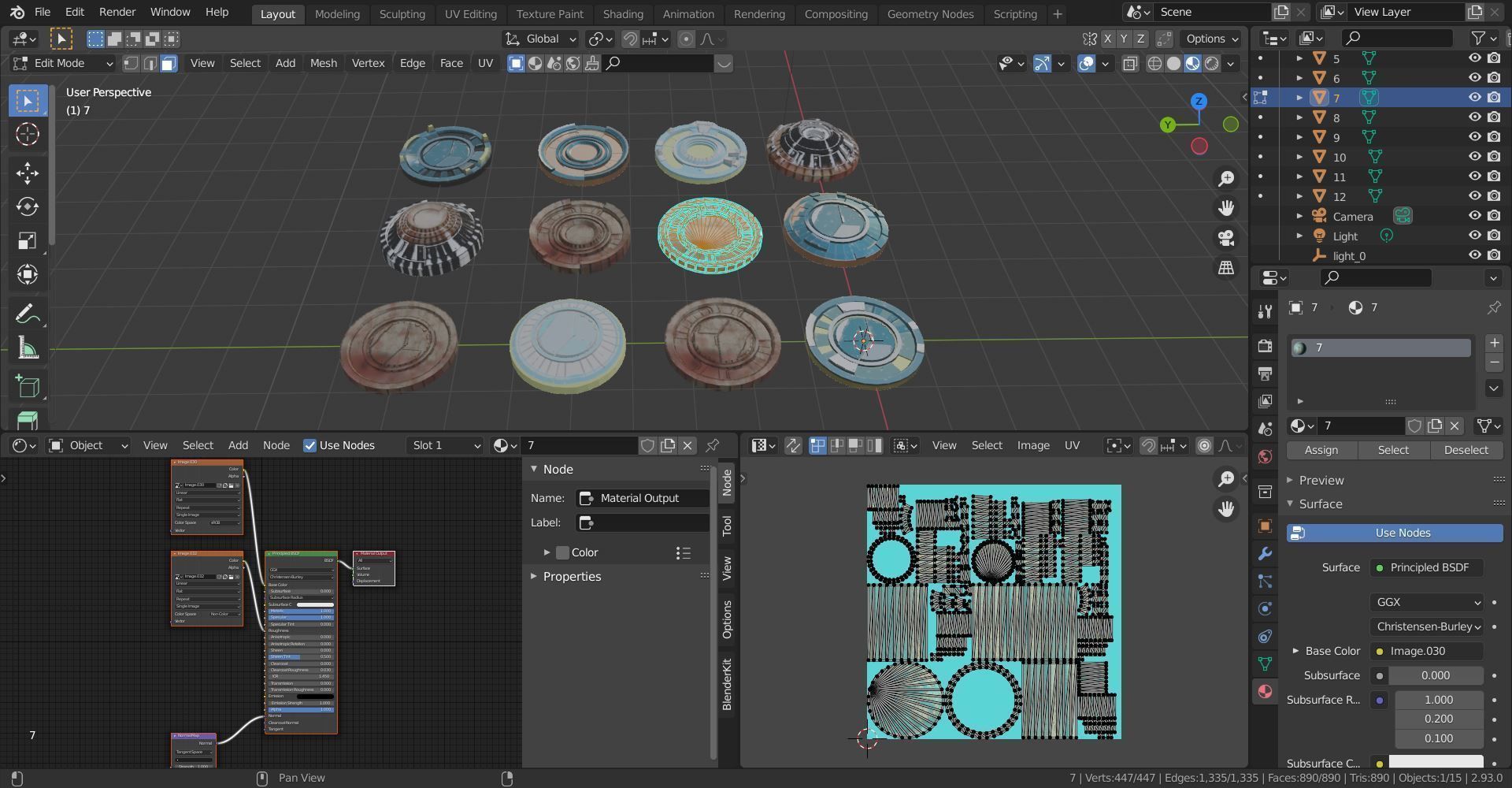 Mech HUD COMPONENTS KITBASH display stand base Low-poly 3D model_34