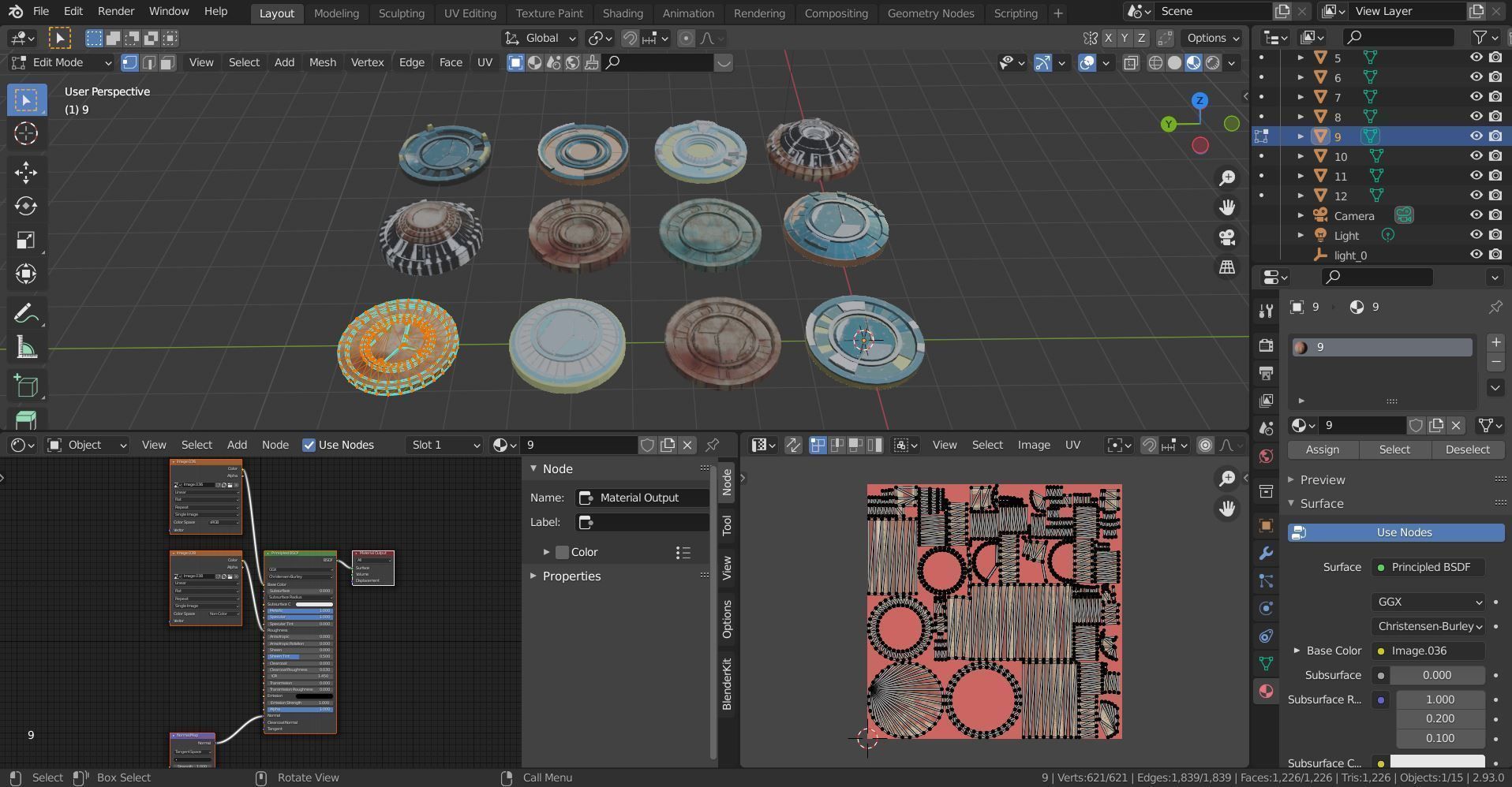 Mech HUD COMPONENTS KITBASH display stand base Low-poly 3D model_26