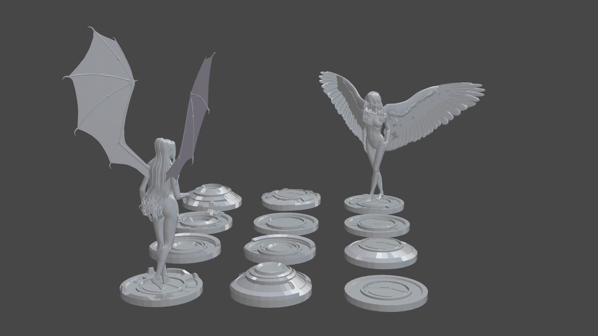 Mech HUD COMPONENTS KITBASH display stand base Low-poly 3D model_11