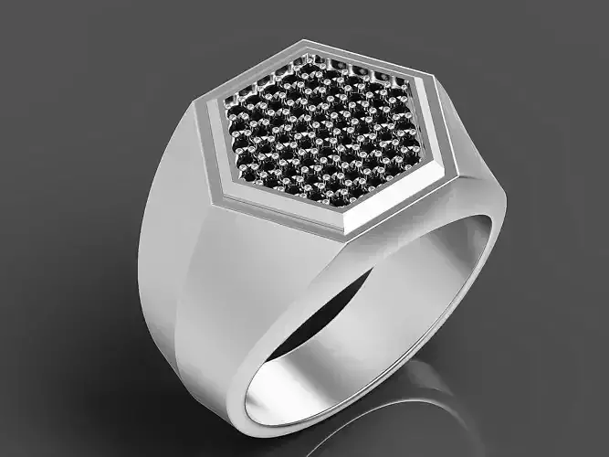 Man ring Silver Gold  Print