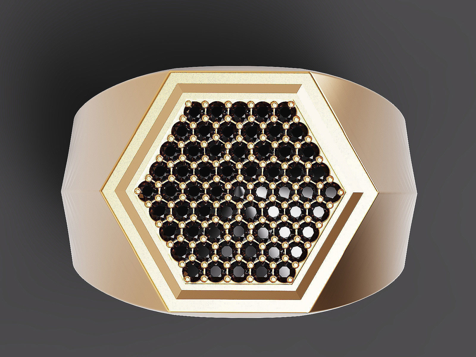 Man ring Silver Gold Print 3D print model_3