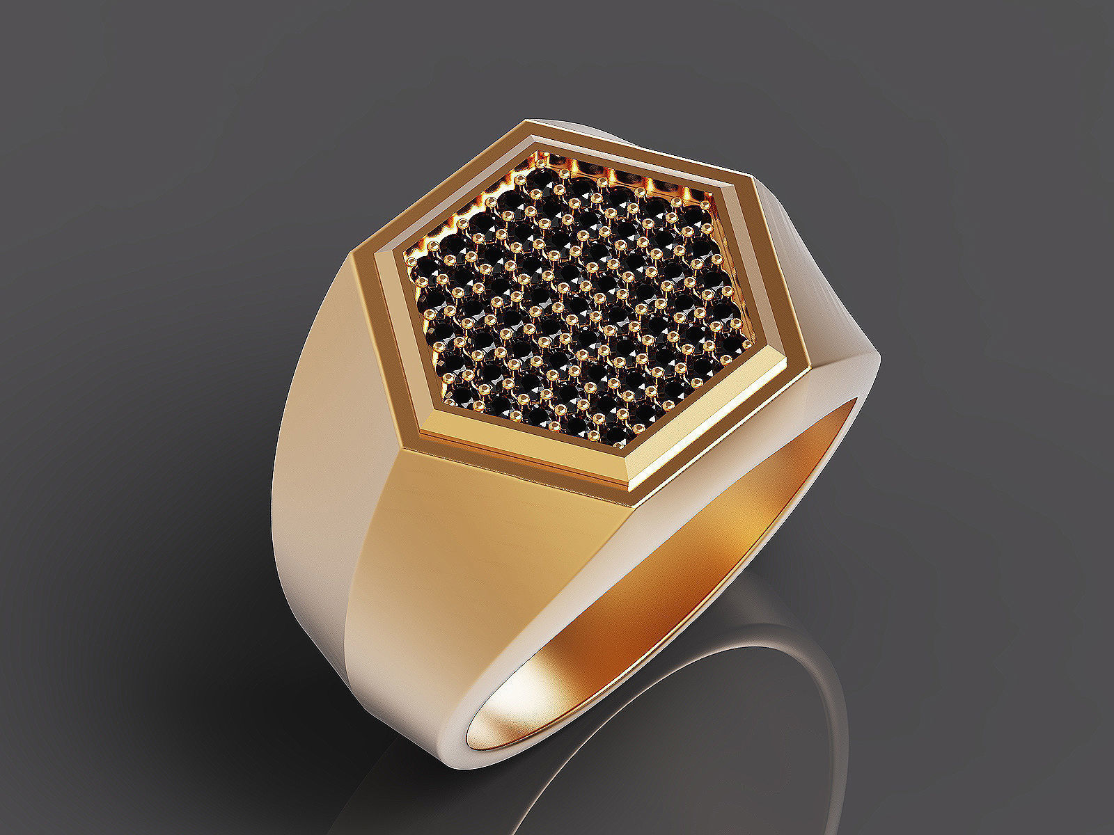 Man ring Silver Gold Print 3D print model_7