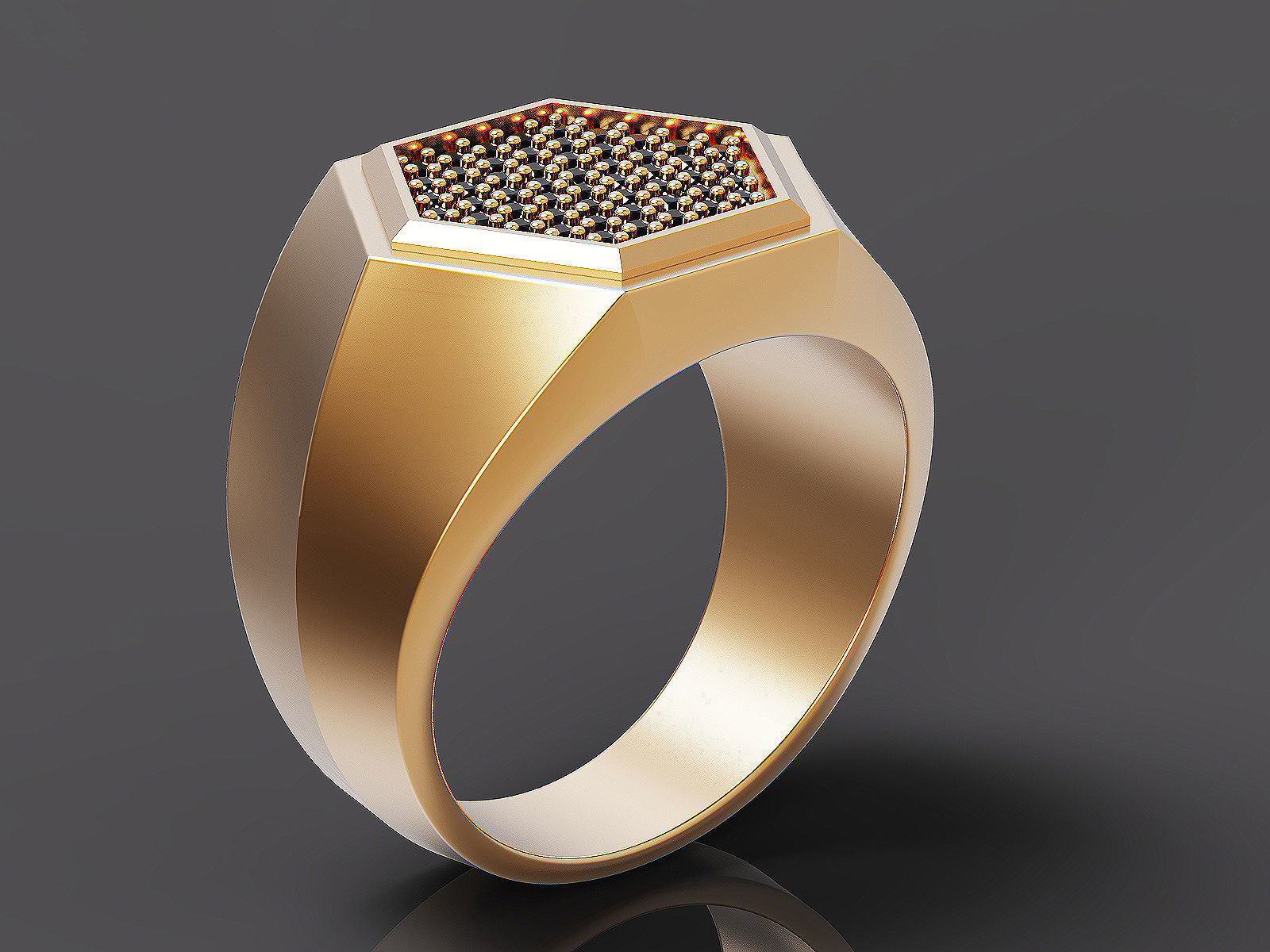 Man ring Silver Gold Print 3D print model_5