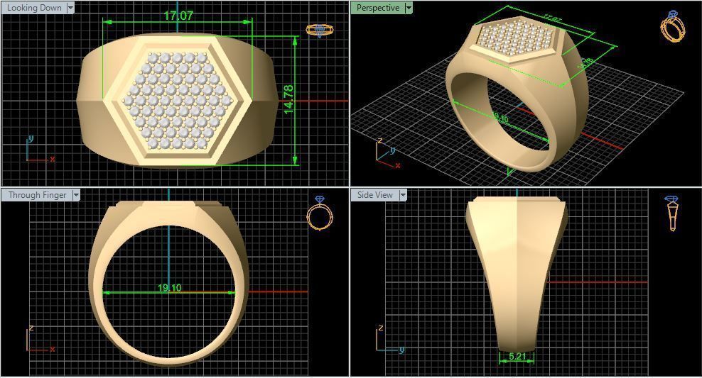 Man ring Silver Gold Print 3D print model_9