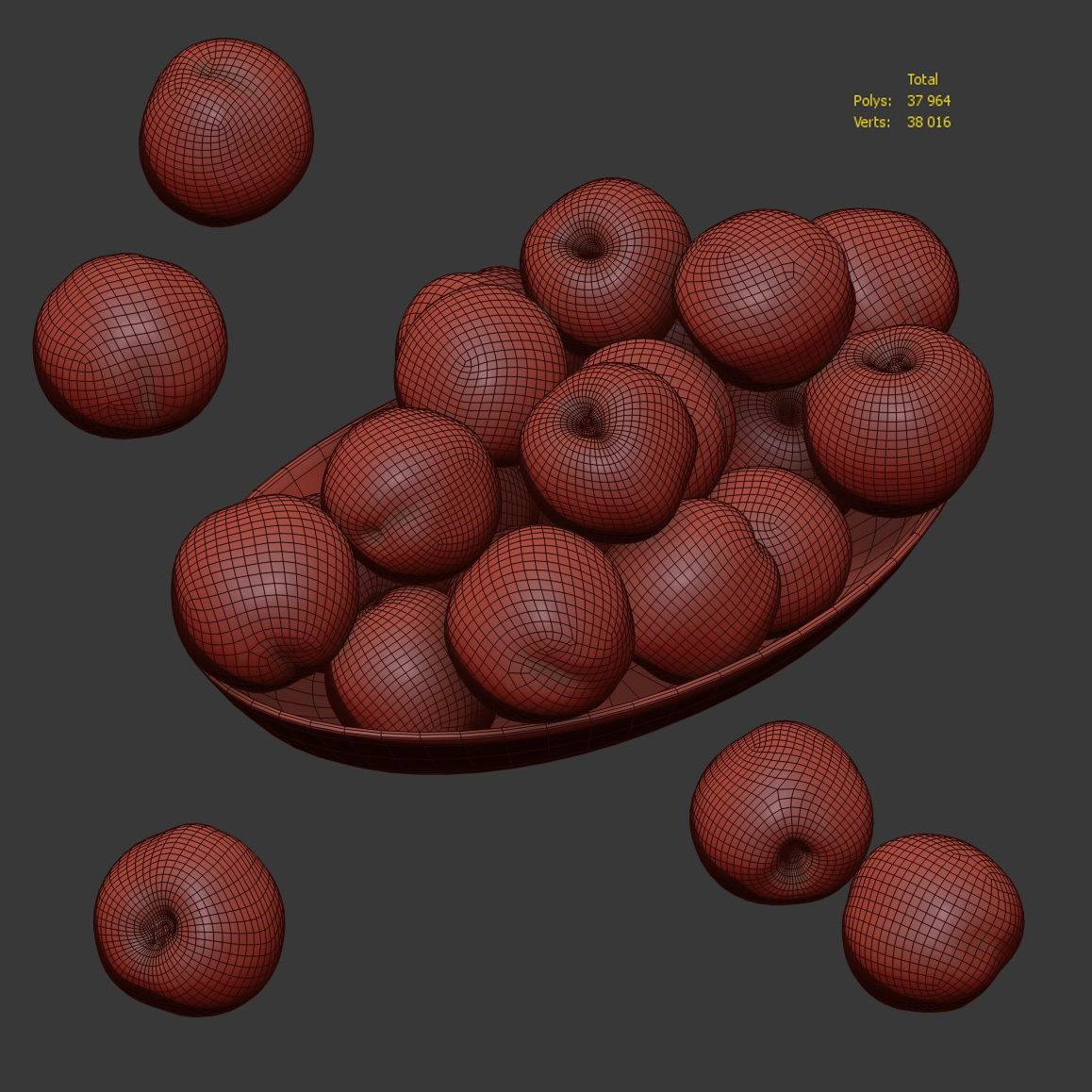 Nectarine v3 Low-poly 3D model_5