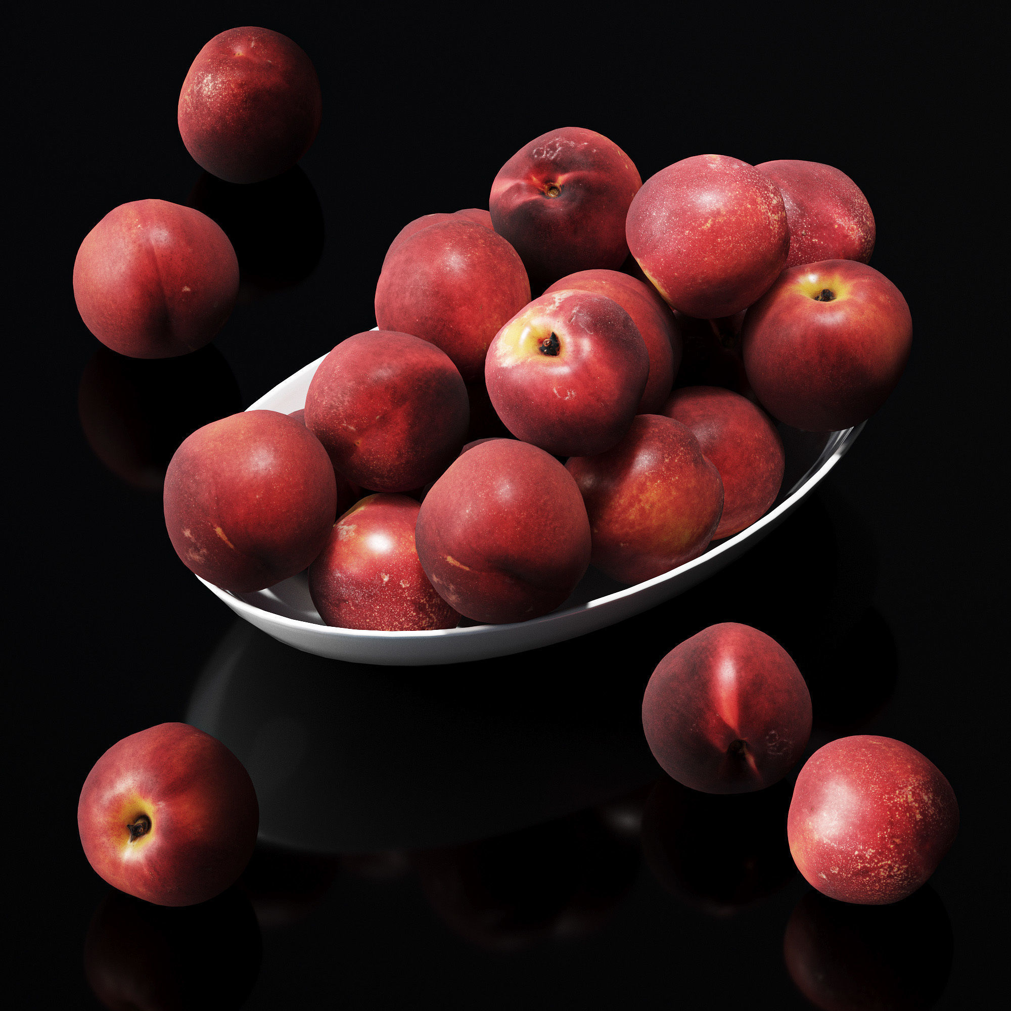 Nectarine v3 Low-poly 3D model_1