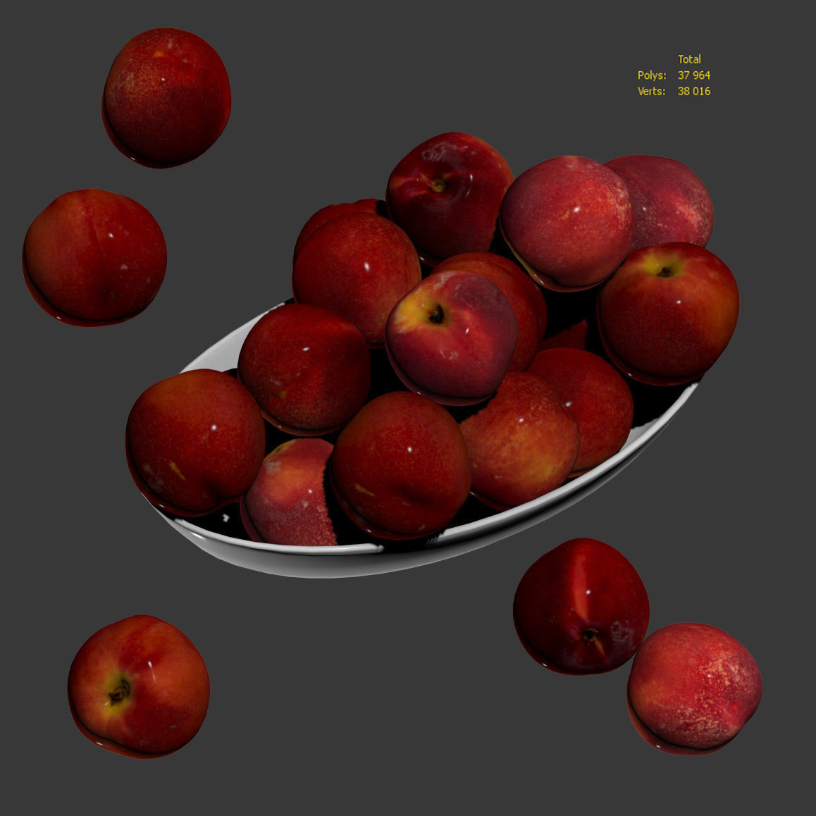Nectarine v3 Low-poly 3D model_3