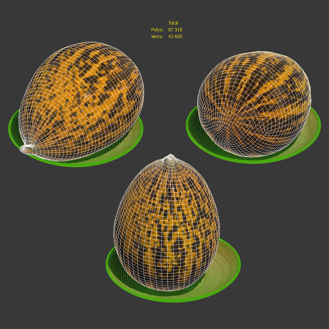 Turkish melon Kirkagach Low-poly 3D model_8