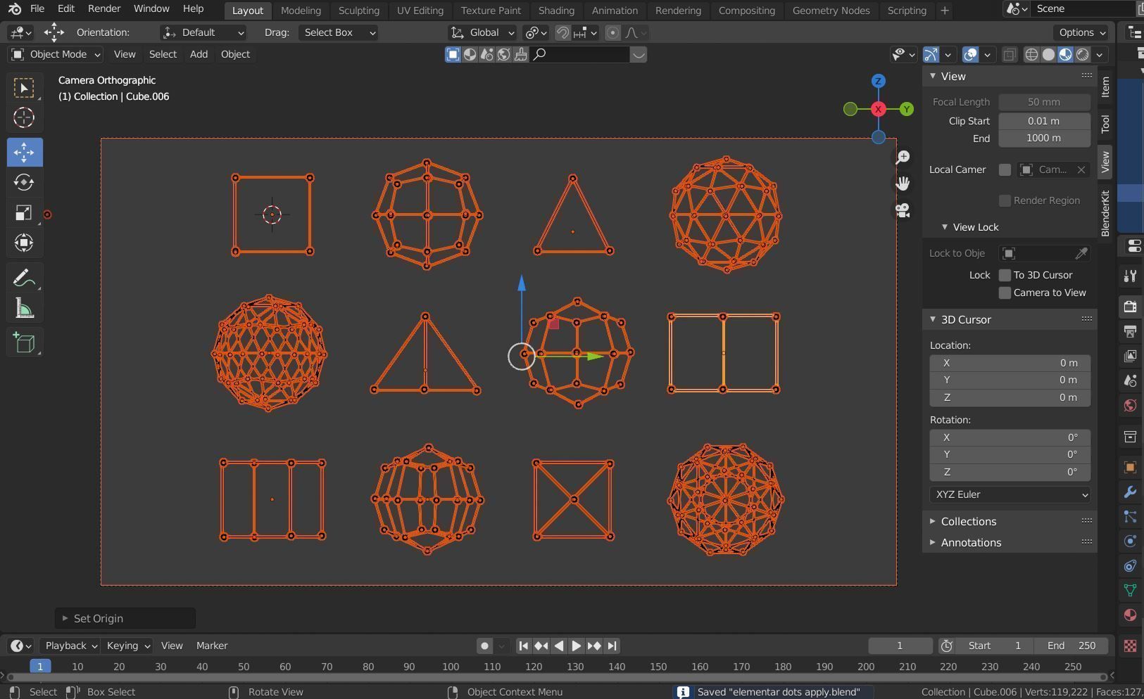 Smart elementar shapes with modern dots set Low-poly 3D model_2
