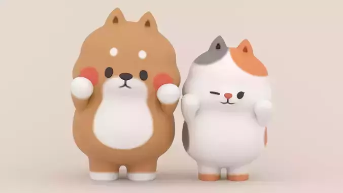 Yuta and Bella - Tonton Friends Fan Art - 3D Print Models 3D print model