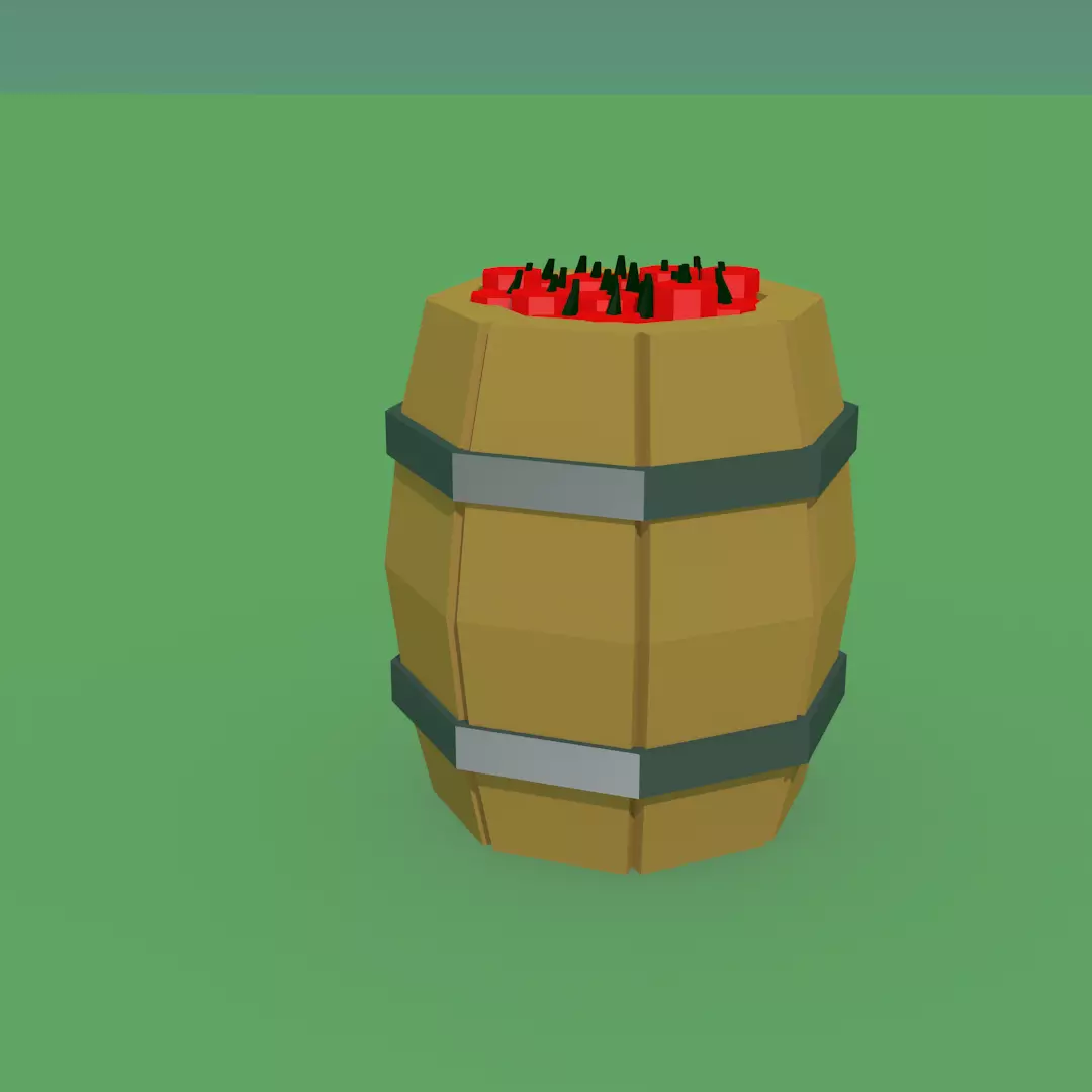 TNT Barrel Free low-poly 3D model