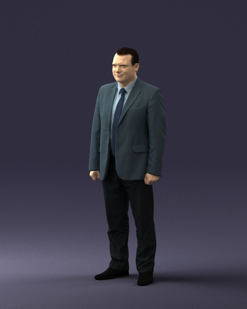 Man in gray jacket 0619 3D model_3