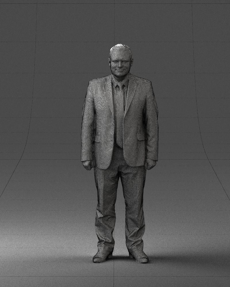 Man in gray jacket 0619 3D model_2