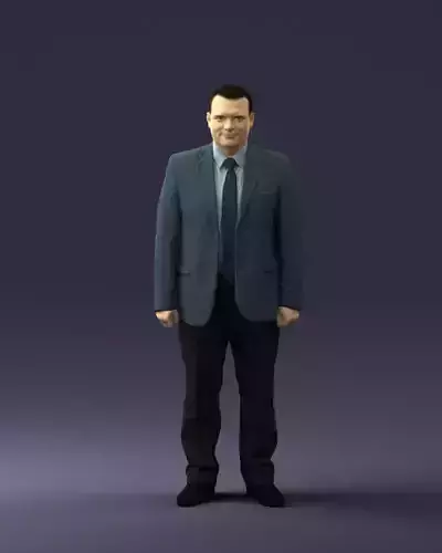 Man in gray jacket 0619 3D Print Ready 3D print model