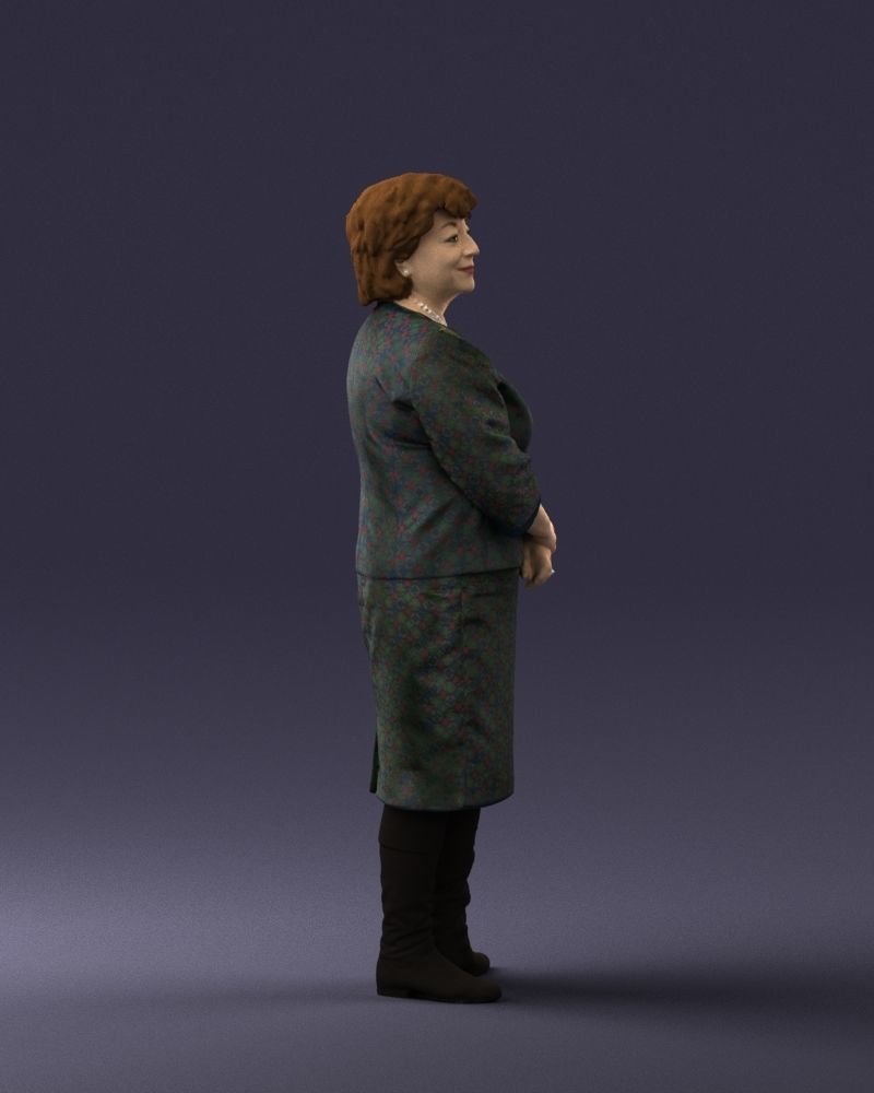 Lady in gray suit 0620 3D Print Ready 3D print model_27