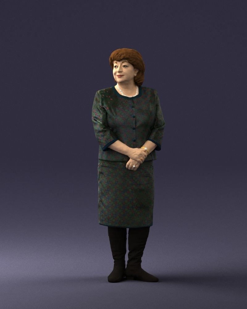 Lady in gray suit 0620 3D Print Ready 3D print model_36