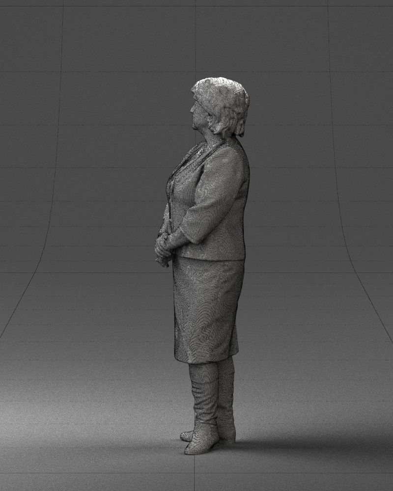 Lady in gray suit 0620 3D Print Ready 3D print model_11