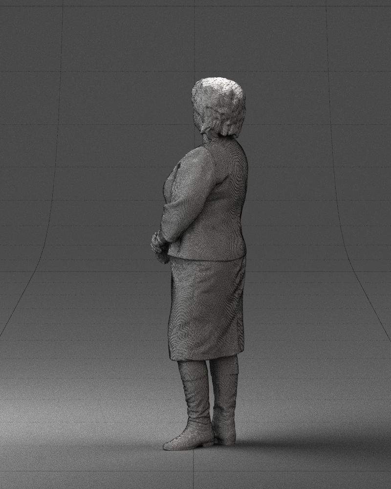 Lady in gray suit 0620 3D Print Ready 3D print model_14