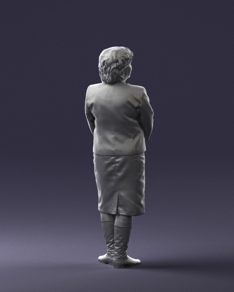 Lady in gray suit 0620 3D Print Ready 3D print model_22