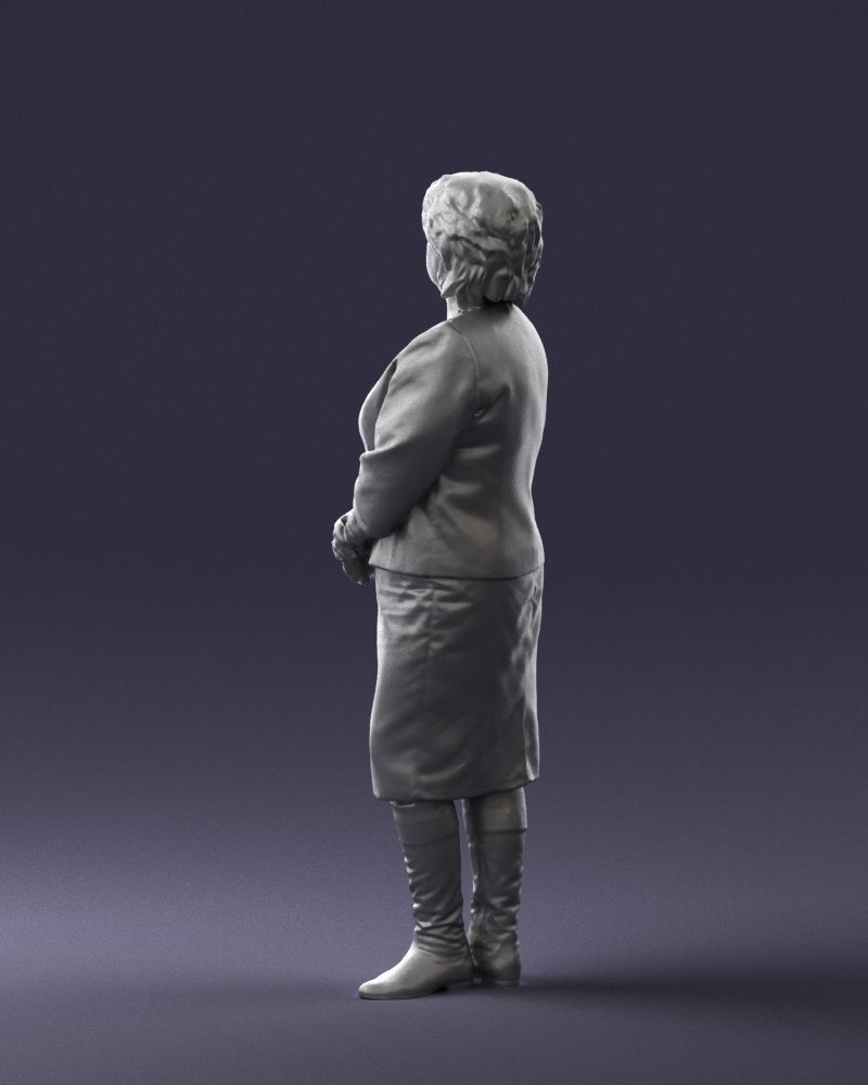 Lady in gray suit 0620 3D Print Ready 3D print model_13