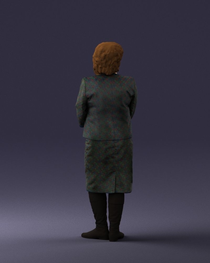 Lady in gray suit 0620 3D Print Ready 3D print model_18