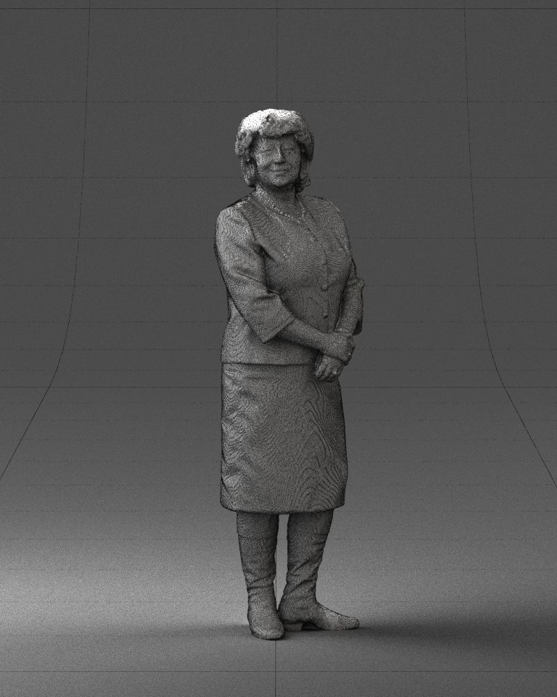 Lady in gray suit 0620 3D Print Ready 3D print model_35