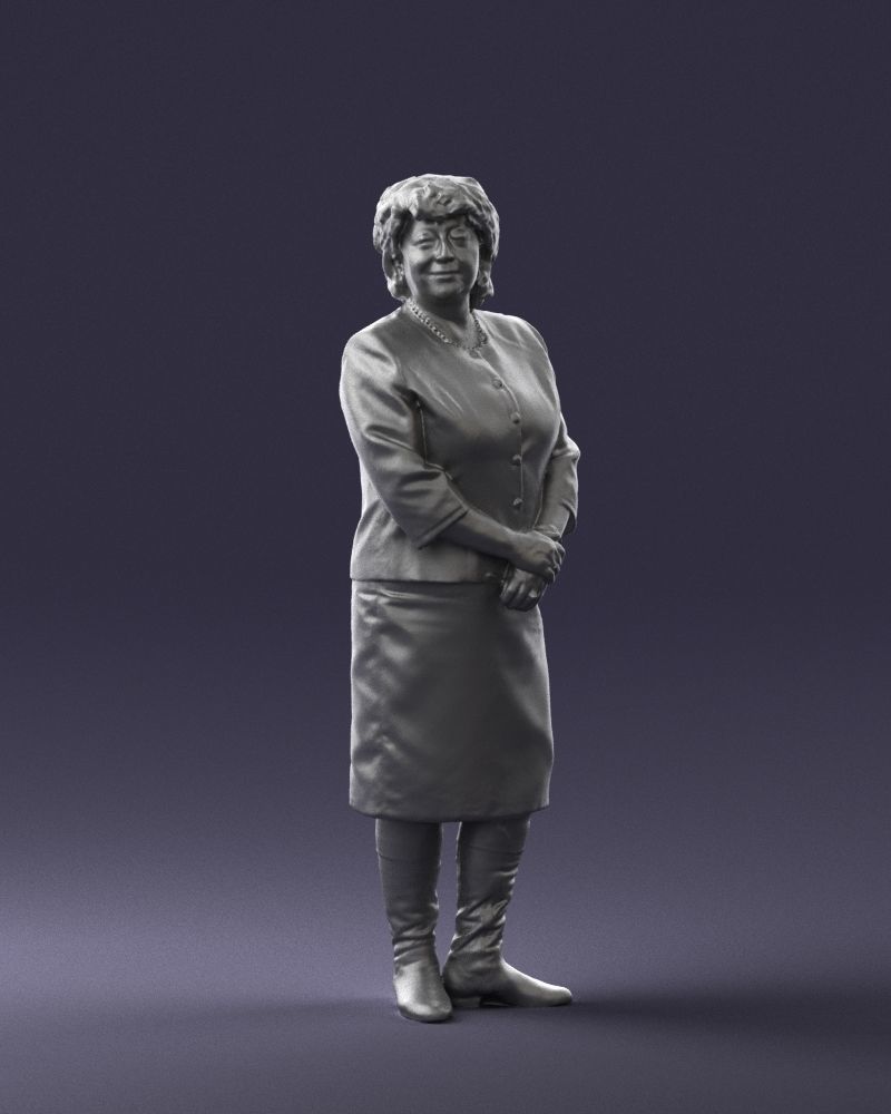 Lady in gray suit 0620 3D Print Ready 3D print model_34