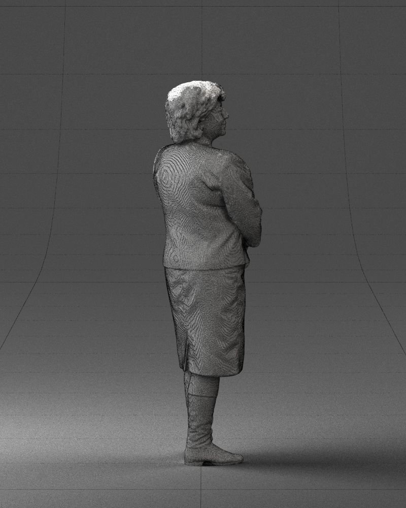 Lady in gray suit 0620 3D Print Ready 3D print model_26