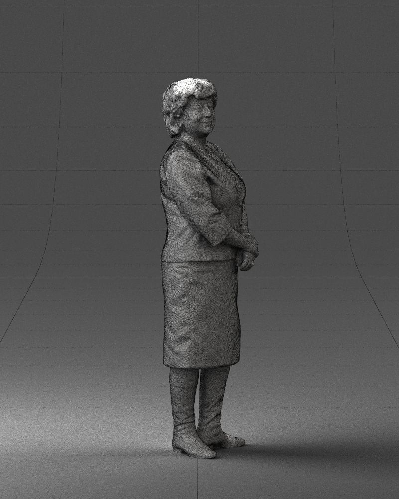 Lady in gray suit 0620 3D Print Ready 3D print model_32