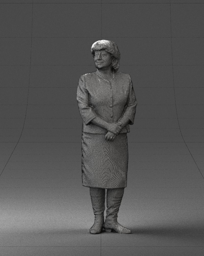 Lady in gray suit 0620 3D Print Ready 3D print model_38