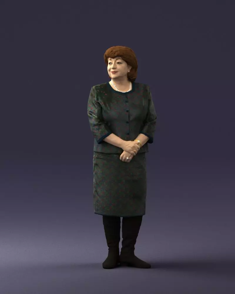 Lady in gray suit 0620 3D Print Ready 3D print model_0