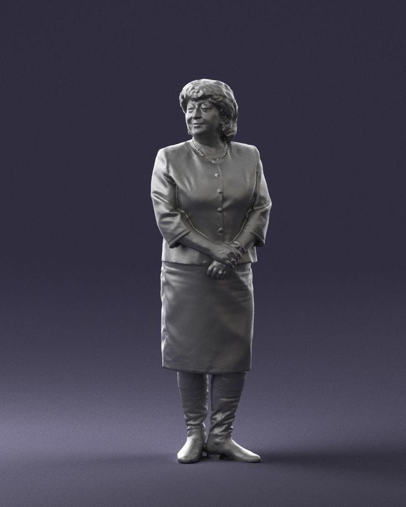 Lady in gray suit 0620 3D Print Ready 3D print model_1