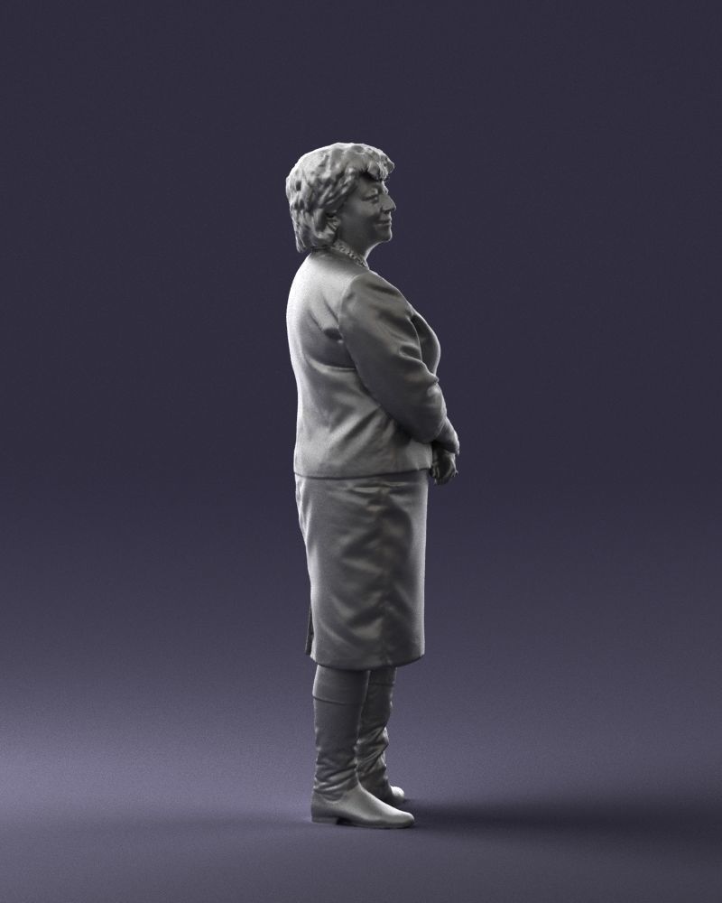 Lady in gray suit 0620 3D Print Ready 3D print model_28