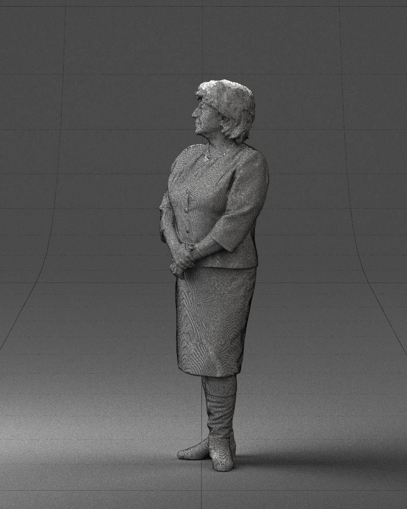 Lady in gray suit 0620 3D Print Ready 3D print model_8