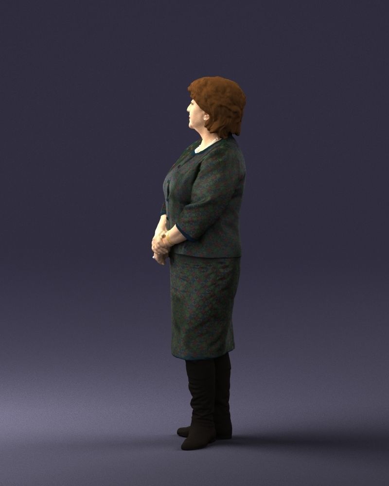 Lady in gray suit 0620 3D Print Ready 3D print model_9