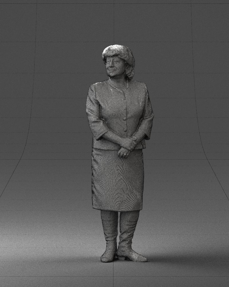 Lady in gray suit 0620 3D Print Ready 3D print model_2
