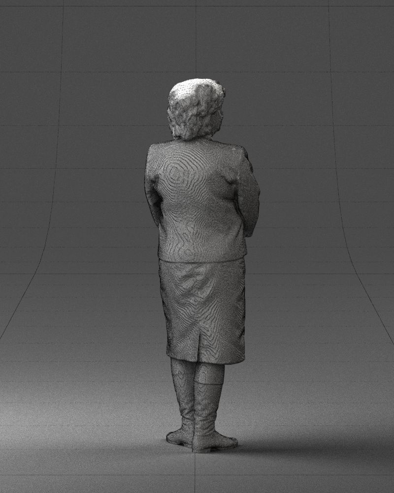 Lady in gray suit 0620 3D Print Ready 3D print model_23