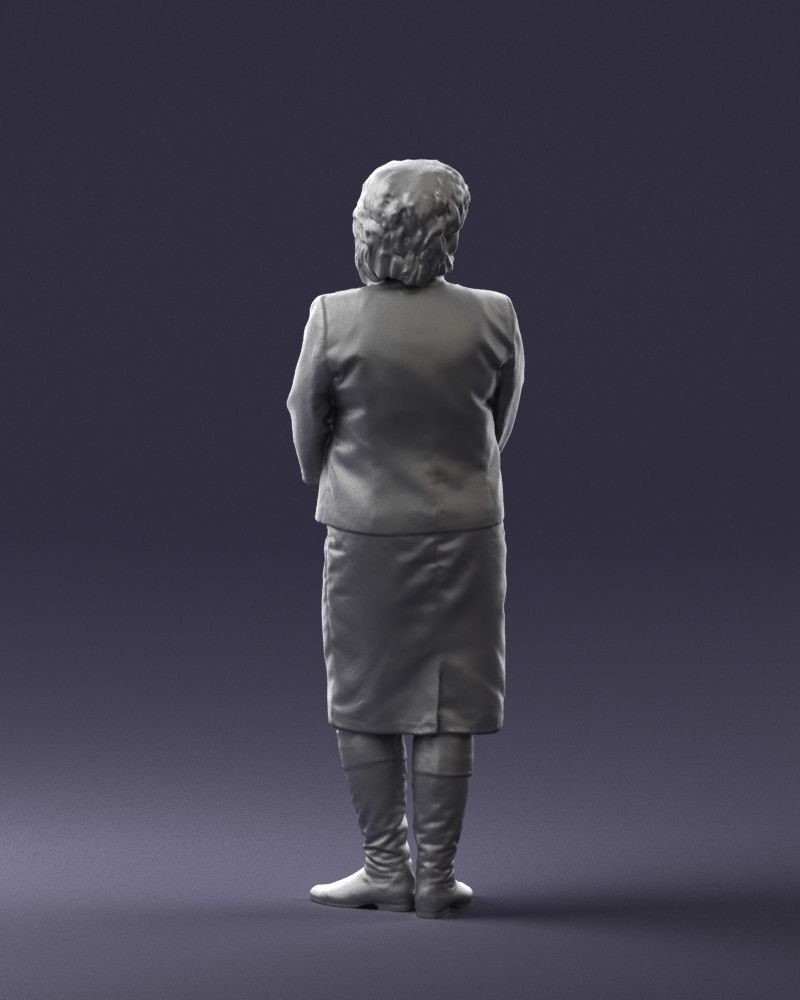 Lady in gray suit 0620 3D Print Ready 3D print model_19