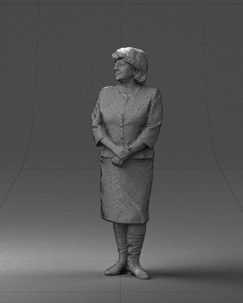 Lady in gray suit 0620 3D Print Ready 3D print model_5