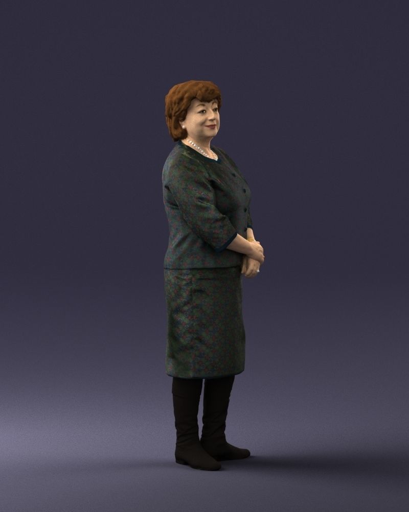 Lady in gray suit 0620 3D Print Ready 3D print model_30