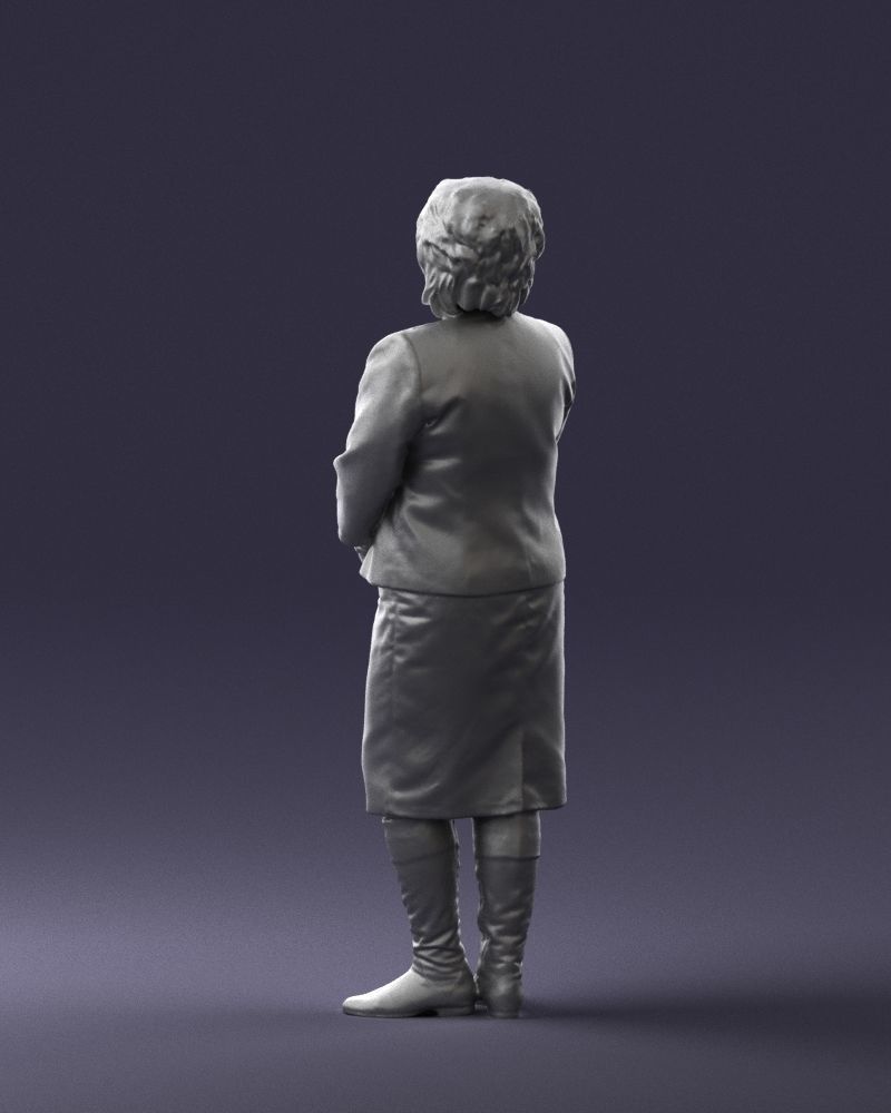 Lady in gray suit 0620 3D Print Ready 3D print model_16