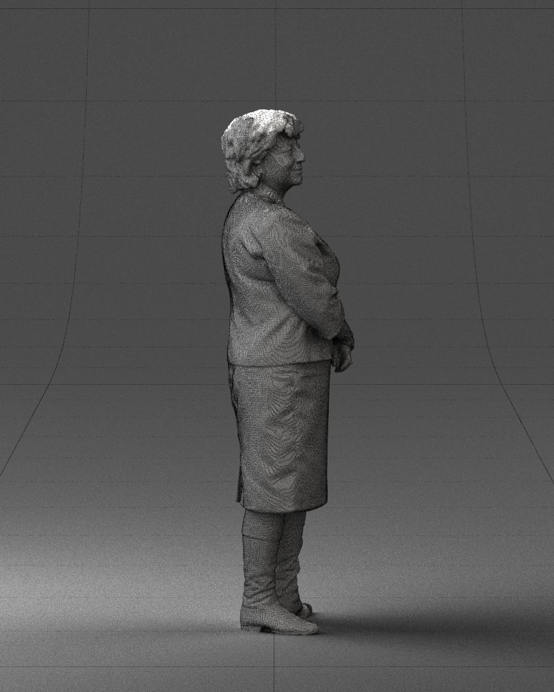 Lady in gray suit 0620 3D Print Ready 3D print model_29